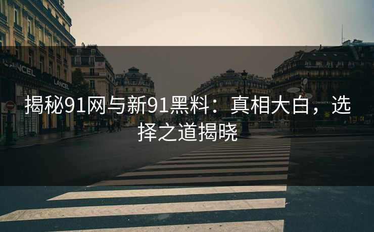 揭秘91网与新91黑料：真相大白，选择之道揭晓