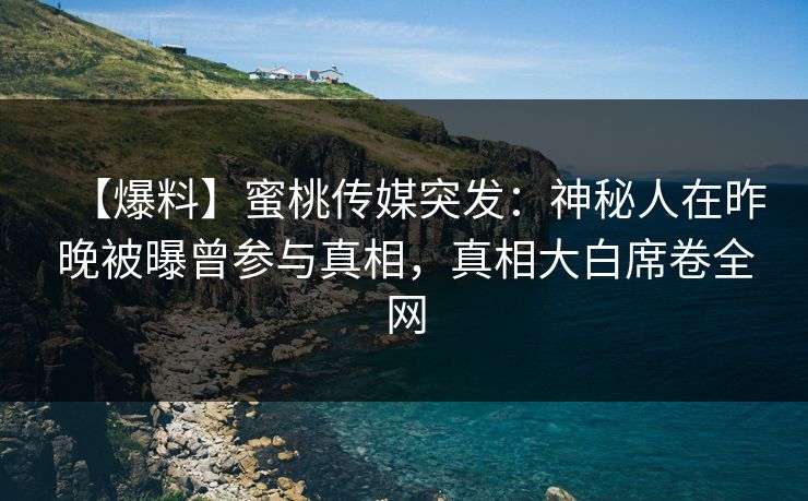 【爆料】蜜桃传媒突发：神秘人在昨晚被曝曾参与真相，真相大白席卷全网